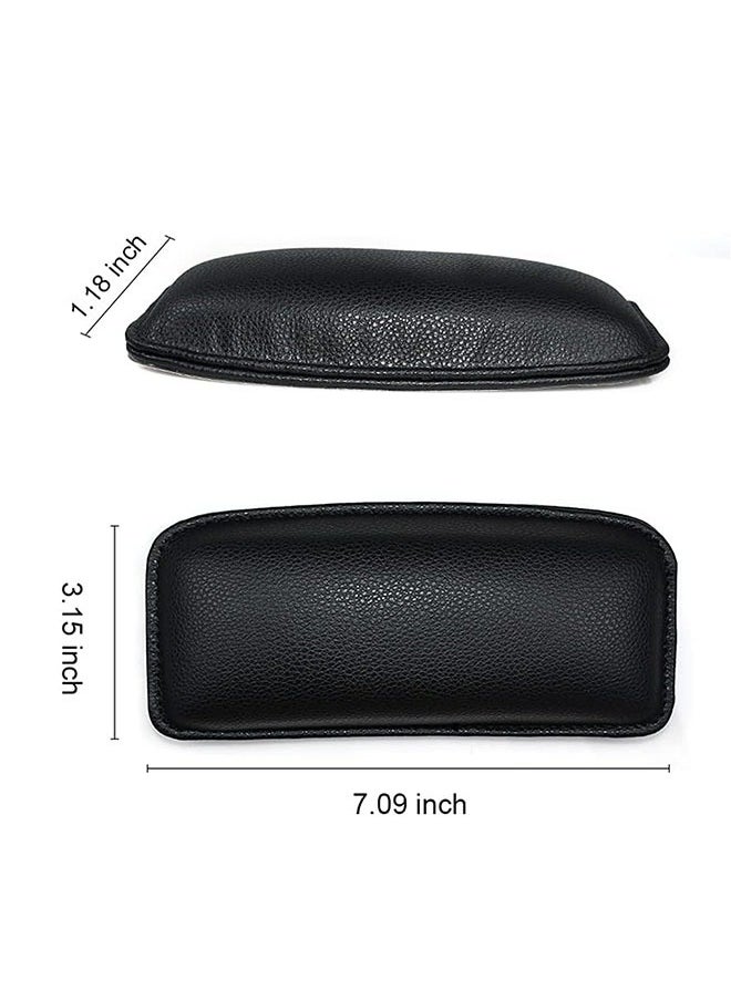 Generic 2 Pcs Black Automotive Soft Leather Center Console Knee Pad, Elastic Thigh Support Comfort Pillow Car Interior,Padded Car Door Armrest Elbow Pad Comfort Pillow  - Image 2