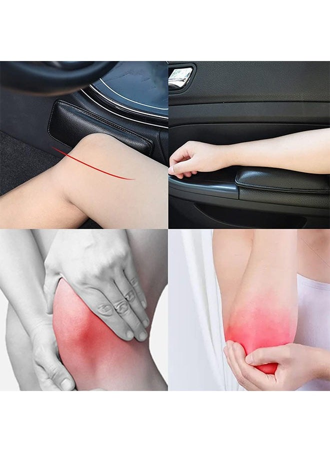 Generic 2 Pcs Black Automotive Soft Leather Center Console Knee Pad, Elastic Thigh Support Comfort Pillow Car Interior,Padded Car Door Armrest Elbow Pad Comfort Pillow  - Image 4