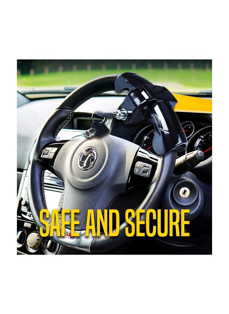 Generic Universal Steering Wheel Lock, Anti-Theft Secure Car Lock, Adjustable Length Double Hook Retractable Theft Prevention, Universal Car Steering Wheel Lock, Heavy Duty Anti-Theft Steering Wheel Lock  - Image 5