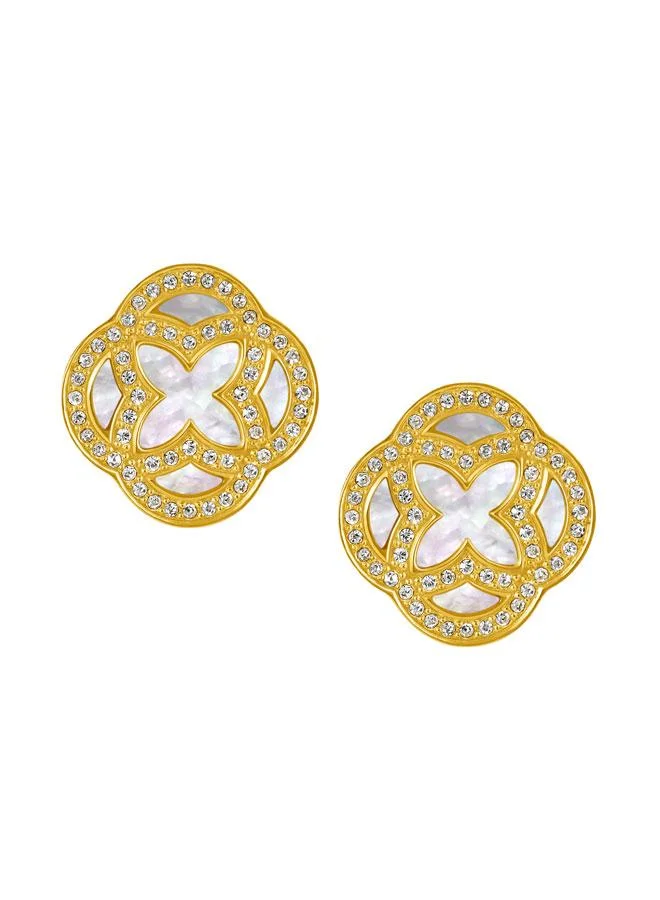 شيروتي 1881 Natalia Gold Plated Stainless Steel Stud Earrings for Women