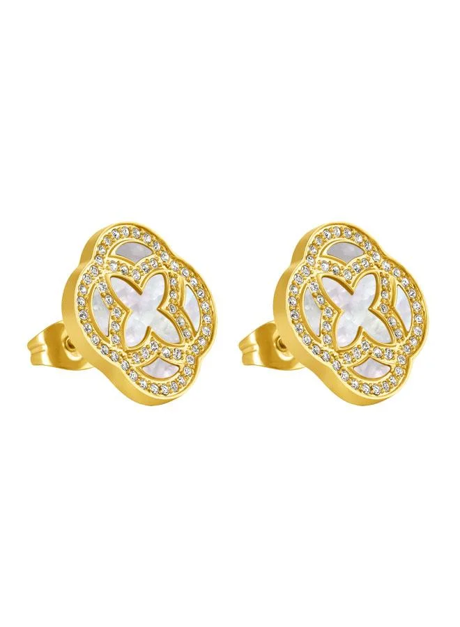 شيروتي 1881 Natalia Gold Plated Stainless Steel Stud Earrings for Women