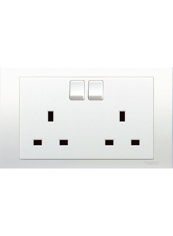 promass 2 Gang, Socket, 13A 250V, White, Double Pole, KB25D_WE