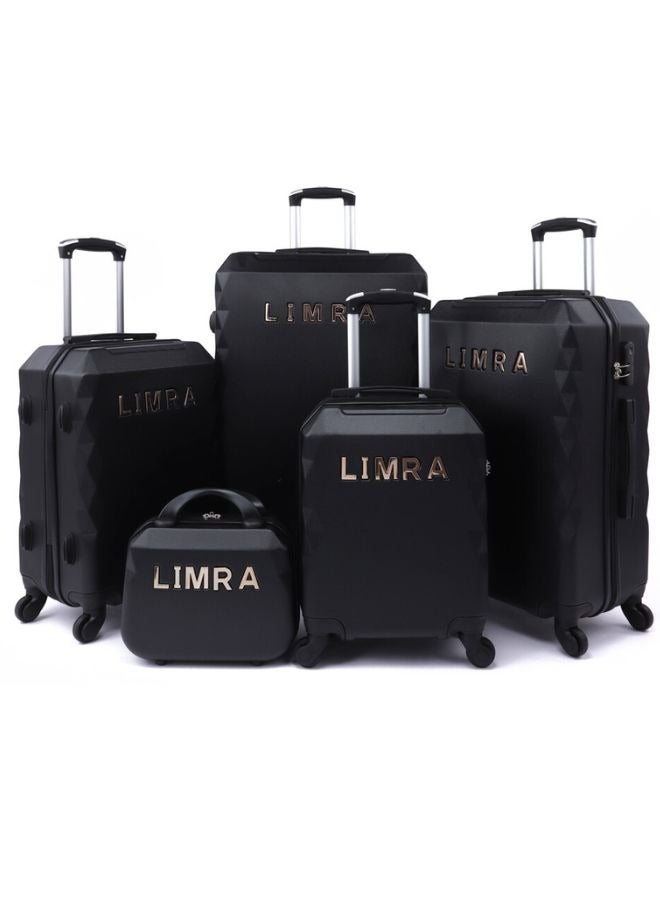 ليمرا شنط سفر من ليمرا مكون من 5 حقائب أمتعة بتصميم صلب و حديث لون اسود - Image 1