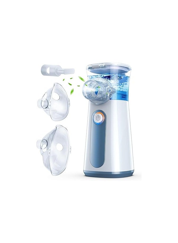 Generic - Ultrasonic Inhaler for Adults and Children – Quiet Inhalation Device with 3 Speeds, USB-C Rechargeable, Long Battery Life – Includes Mouthpiece & 2 Masks – Grey - Image 1