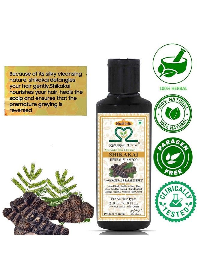 S2M KHADI HERBAL Ayurvedic Shikakai Cleanser (Shampoo) 210 Ml (Pack Of 2) - Image 3