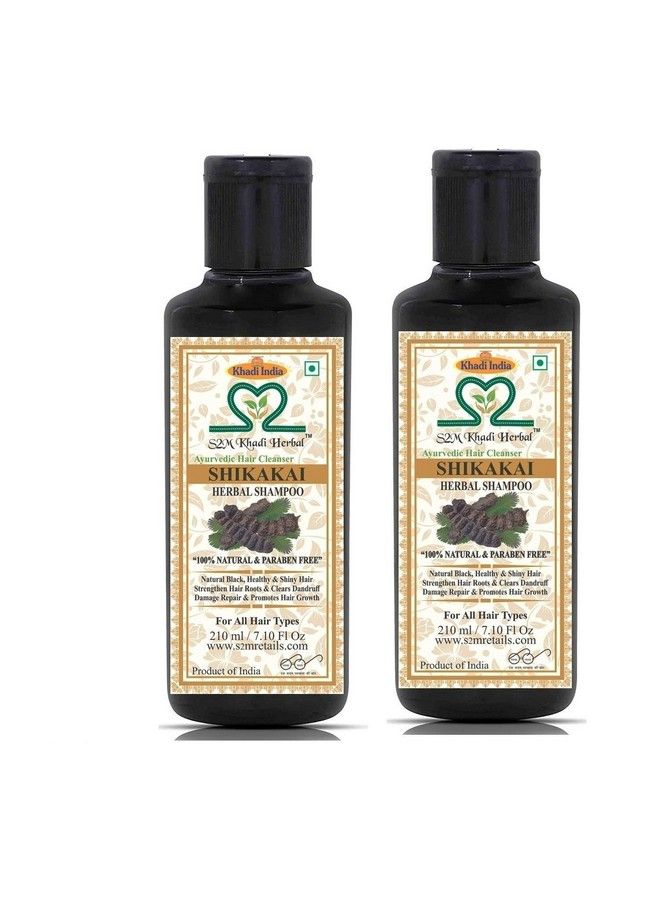 S2M KHADI HERBAL Ayurvedic Shikakai Cleanser (Shampoo) 210 Ml (Pack Of 2) - Image 1
