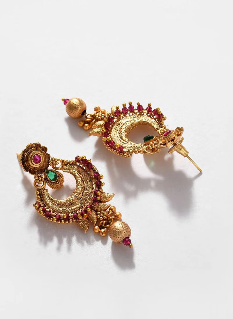 SOHI Green Stones-Studded Quirky Choker Artificial Jewellery Set