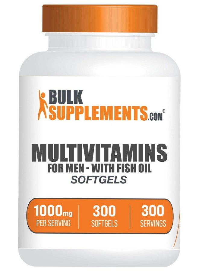 بالك سابلمنتس كبسولات جيلاتينية متعددة الفيتامينات للرجال من BulkSupplements.com - مكمل غذائي يومي متعدد الفيتامينات والمعادن، مع زيت السمك - خالٍ من الغلوتين، كبسولة جيلاتينية واحدة متعددة الفيتامينات للرجال في كل حصة، 300 كبسولة (عبوة واحدة) - Image 1