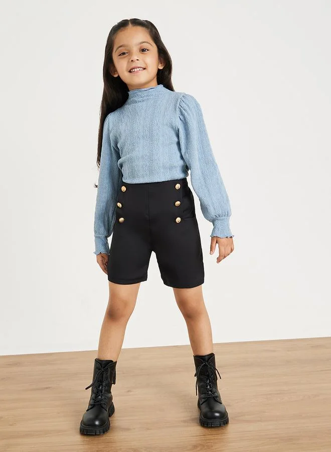 ستايلي شورت بخصر عالٍ وزر صلب