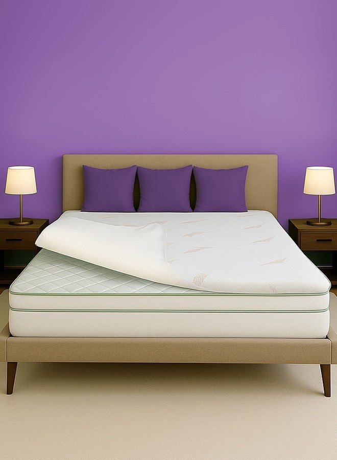 Kurlon غطاء مرتبة كيرلون | فوم ميموري | قماش مضاد للانزلاق مع خيوط باردة | حجم سوبر كين (200L X 200W X 5H سم) - Image 1