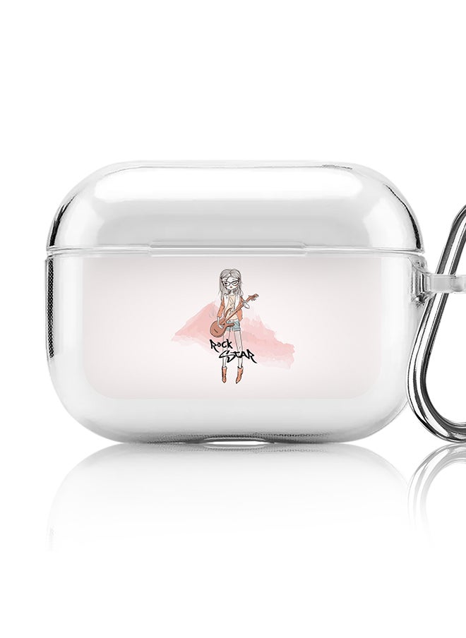 Stylizedd - Classic Clear printed Case for Apple AirPods Pro 2nd Generation Thin Transparent Cover [Designed for Apple AirPods Pro 2nd Generation] - Rockstar Girl - Image 1