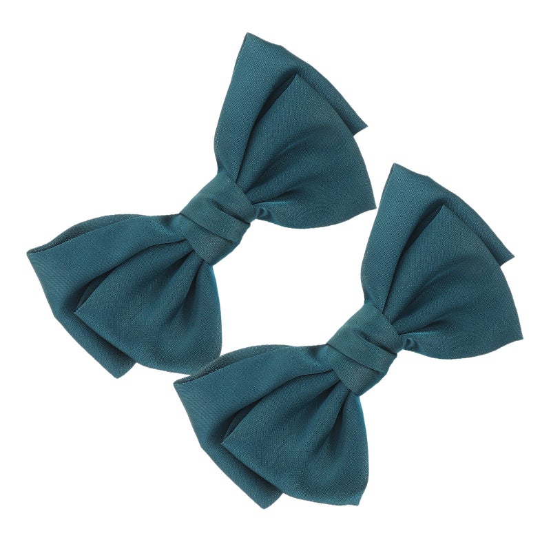 1 Pair Shoe Clips: Removable Elegant Wedding Party Buckle Heels Shoe Charms Bag Clothing Hair Accessories for Women Girls Dark Green - Image 1