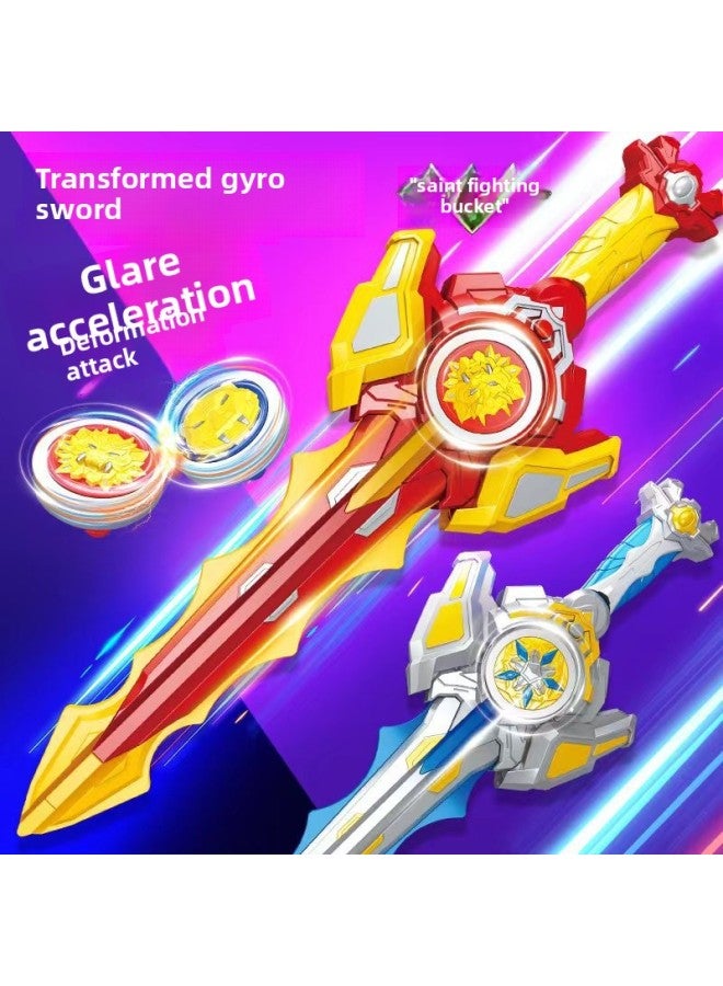Cool Holy Fighting Top Sword 2 Color Children Top Boy Fighting Sword Rotating Tuo Snail Sword Toy Alloy Light-Color:HZY777-31 Shengdou Zhantuo/alloy Gyro (gyro With Light) - Image 3