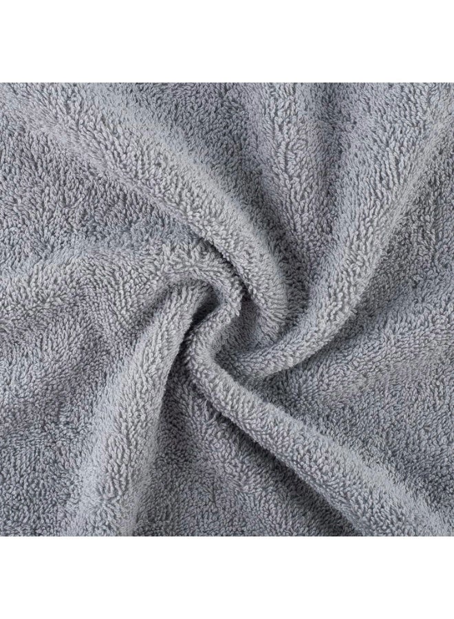 Amber Home Bath Towel Set (4 Pack, 70 X 140 cm) - 600 GSM 100% Combed Cotton Quick Drying Highly Absorbent Thick Bathroom Towels - Soft Hotel Quality for Bath and Spa, Light Grey - Image 3