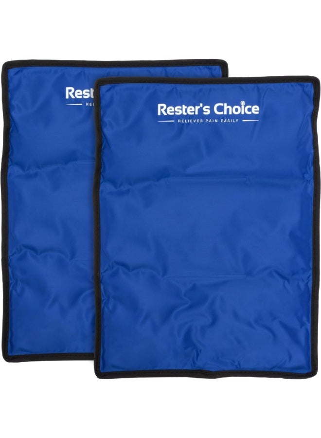 Rester's Choice 2 Pack Large Ice Packs for Injuries | 11" x 14.5" | Hot & Cold Pack | Reusable Gel Pack, Durable Construction, & Flexible When Frozen - Image 1