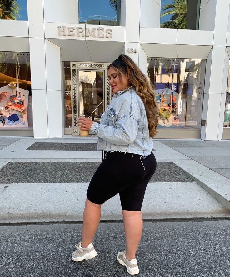 Hi Clasmix 3 Pack Plus Size Biker Shorts for Women(1X-4X)-High Waisted Non-See Through Workout Super Soft Black Yoga Shorts(3 Pack Black,3XL) - Image 4