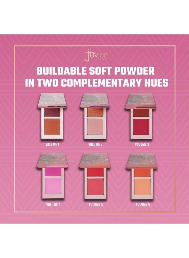 Juvia's Place Blushed Duo Blush Volume4 - Two Tone Pigmented Buildable Pressed Mineral Powder - Rosy Natural Cheeks Matte Fresh Finish for All Skin Color - Image 3