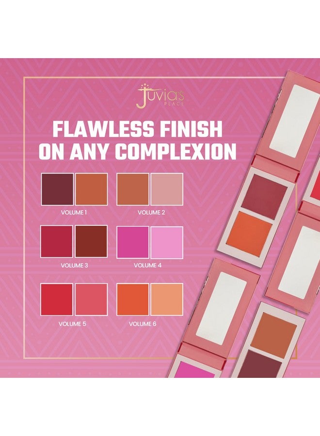Juvia's Place Blushed Duo Blush Volume4 - Two Tone Pigmented Buildable Pressed Mineral Powder - Rosy Natural Cheeks Matte Fresh Finish for All Skin Color - Image 2