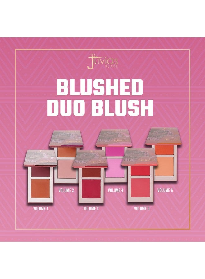 Juvia's Place Blushed Duo Blush Volume4 - Two Tone Pigmented Buildable Pressed Mineral Powder - Rosy Natural Cheeks Matte Fresh Finish for All Skin Color - Image 1