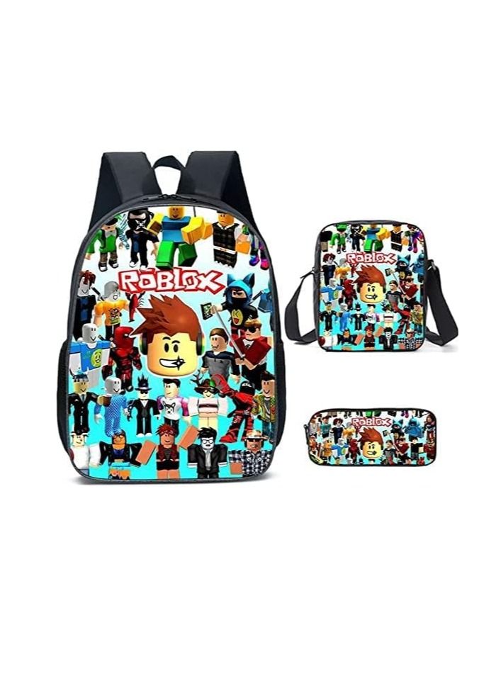 Backpack School with Lunch Box Student Bookbag Shcool Bag for Kids Boys AB087 - Image 1