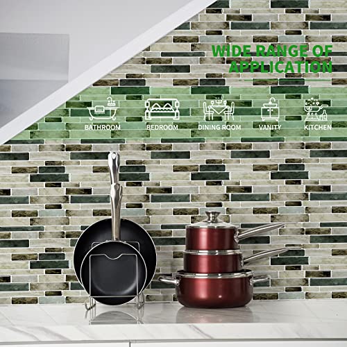 LONGKING Marble Peel and Stick Backsplash for Kitchen, 3D Adhesive Tile Backsplash for Kitchen, Bathroom, Wall Tile, 10 Sheets, 12" x 12" - Image 3