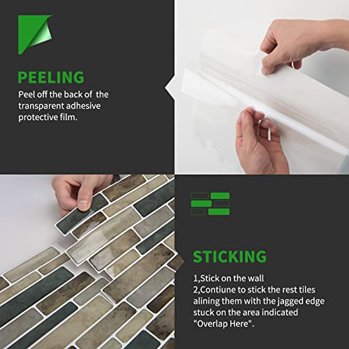 LONGKING Marble Peel and Stick Backsplash for Kitchen, 3D Adhesive Tile Backsplash for Kitchen, Bathroom, Wall Tile, 10 Sheets, 12" x 12" - Image 5