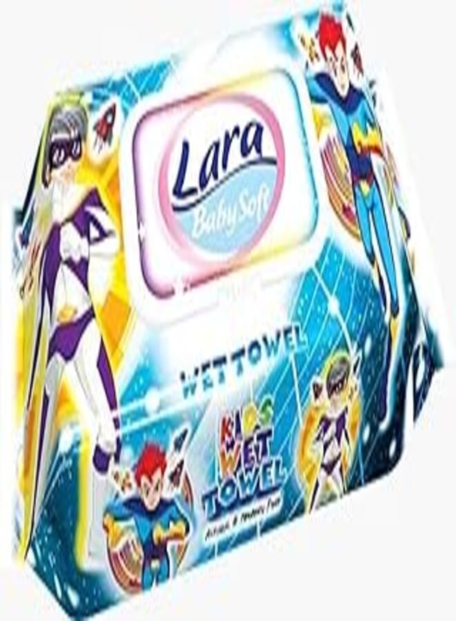 Lara Baby Soft Action Heroes Printed Wet Wipes - 72 Pieces