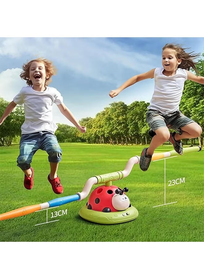 راكاي لعبة القفز الموسيقية المكونة من 3 في 1، لعبة رمي الحلقات ومحطة إطلاق الصواريخ للأطفال، ألعاب خارجية مع جهاز تحكم عن بعد، هدايا عيد ميلاد داخلية وخارجية للأطفال، للبنات والأولاد من عمر 3 سنوات وما فوق - Image 2