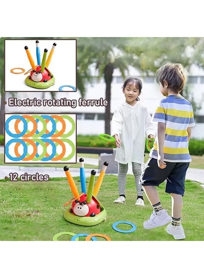 راكاي لعبة القفز الموسيقية المكونة من 3 في 1، لعبة رمي الحلقات ومحطة إطلاق الصواريخ للأطفال، ألعاب خارجية مع جهاز تحكم عن بعد، هدايا عيد ميلاد داخلية وخارجية للأطفال، للبنات والأولاد من عمر 3 سنوات وما فوق - Image 5