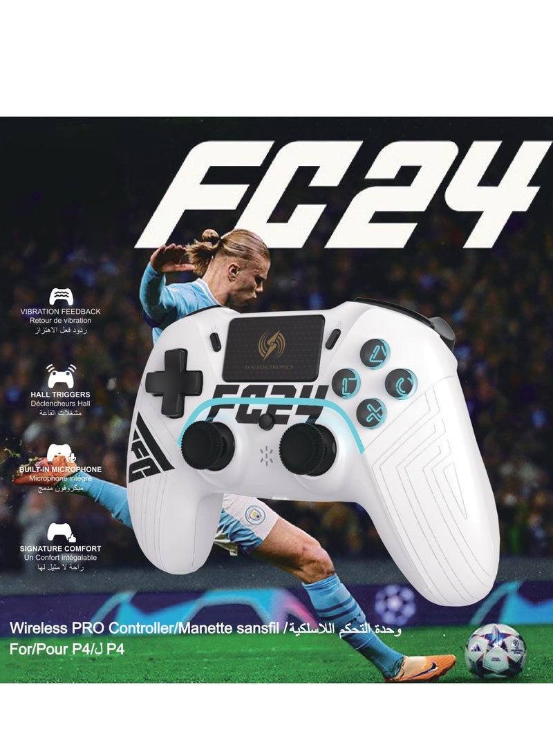 Log Electronics PS4, PS3, PC, iOS, Android Wireless Controller Black FC 24 Edition With Charging Cable - Image 1