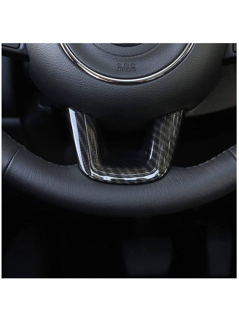 SYOSI Car Steering Wheel Carbon Fiber Grain Cover Trim Interior Accessories, for Jeep Renegade 2015-2019 and Jeep Compass 2017-2019, 2pcs  - Image 5