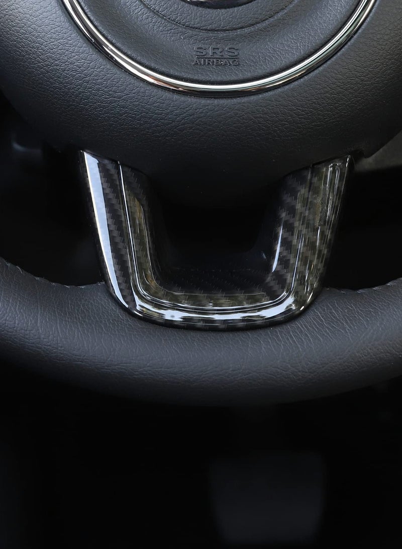 SYOSI Car Steering Wheel Carbon Fiber Grain Cover Trim Interior Accessories, for Jeep Renegade 2015-2019 and Jeep Compass 2017-2019, 2pcs  - Image 3