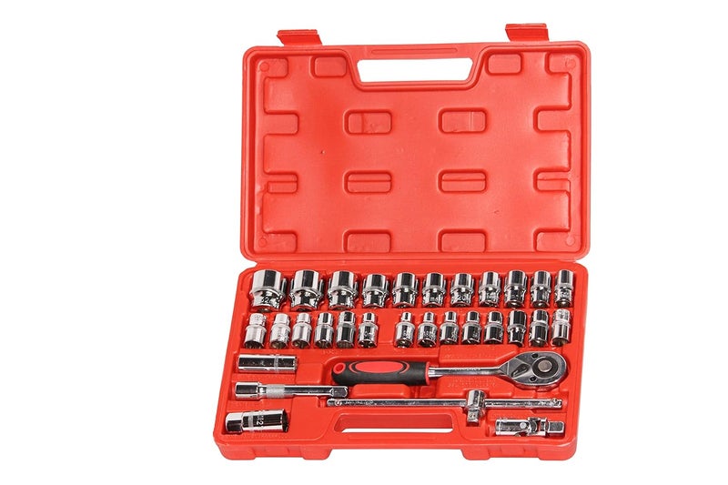 Digital Craft Digital Craft 32pcs Socket Set 12 Inch Wrench Ratchet Screwdriver Set Auto Repair Hand Tool Kit Portable DIY Auto Repair Tools set with Storage Case for Travel  - Image 1