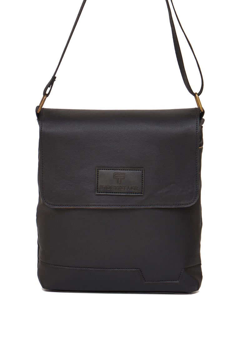 STORYTELLER Build Vegan Leather Crossbody Sling Bag Casual Daypack for Business and Casual Travel Black - Image 2