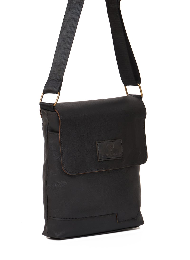 STORYTELLER Build Vegan Leather Crossbody Sling Bag Casual Daypack for Business and Casual Travel Black - Image 3