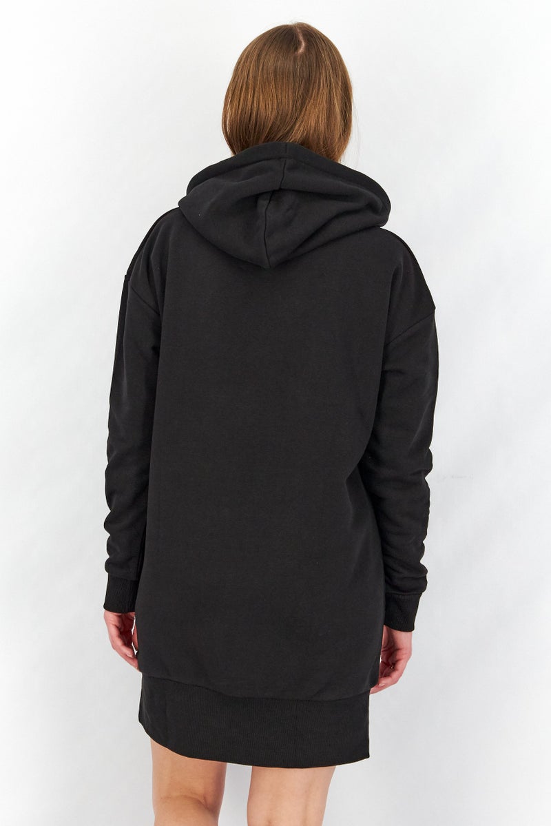 JOHN RICHMOND Women Sportswear Fit Graphic Fleece Sweater Dress, Black - Image 2