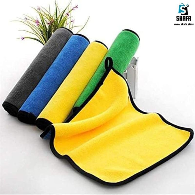 SKAFA 3 Pcs | Car Drying Towel | Microfiber Car Cleaning Cloth | Double Sided,Multipurpose Extra Thick Plush Microfiber Towel Lint Super Absorbent Detailing Towel for Washing,Car,Windows & Kitchen. - Image 5