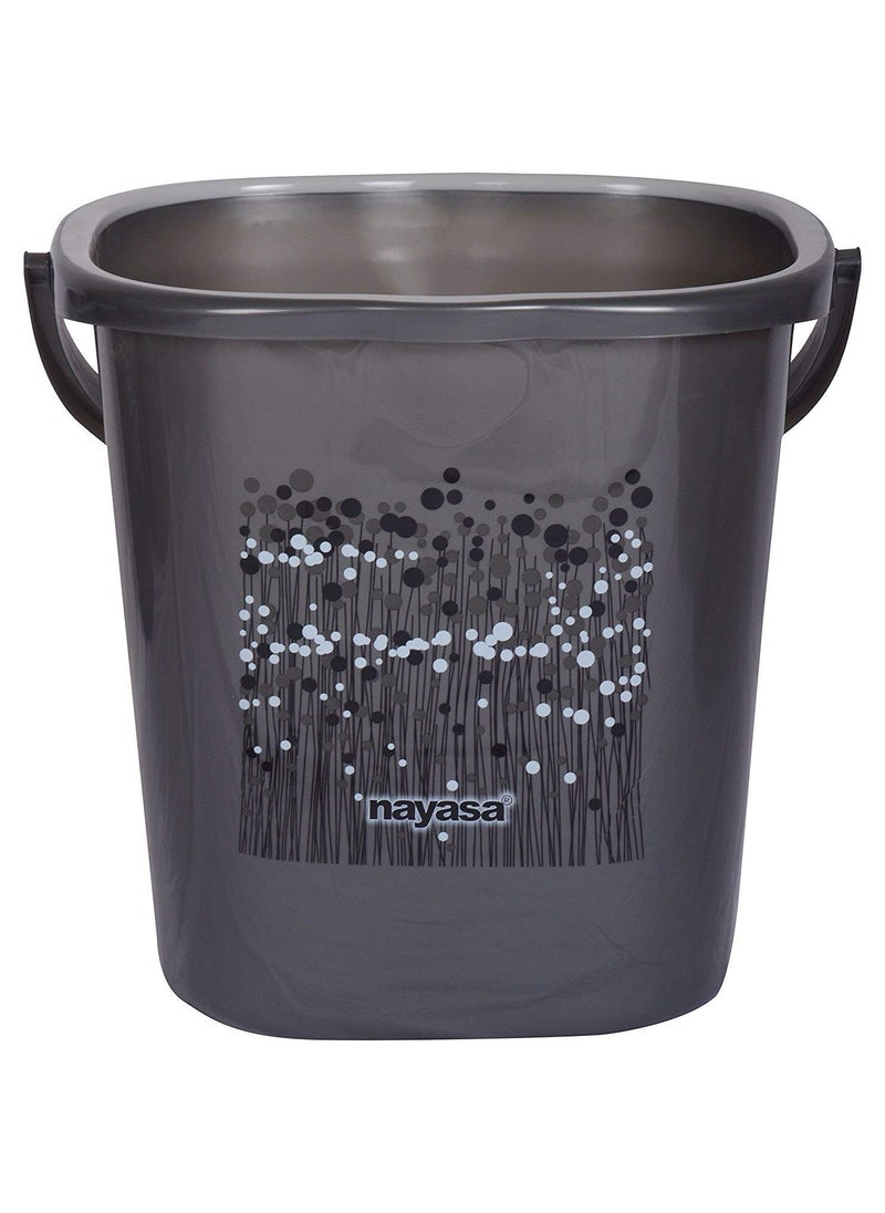 NAYASA Nayasa Bathroom Set 6-Pieces - Bucket Set - Bucket - Bucket Set with Bathroom Mug Stool Patla,Soap Case,Dustbin and Tub - (25 Liters, Grey, 6-Pieces)  - Image 2