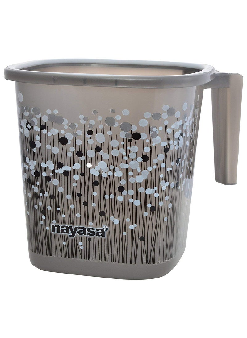 NAYASA Nayasa Bathroom Set 6-Pieces - Bucket Set - Bucket - Bucket Set with Bathroom Mug Stool Patla,Soap Case,Dustbin and Tub - (25 Liters, Grey, 6-Pieces)  - Image 3