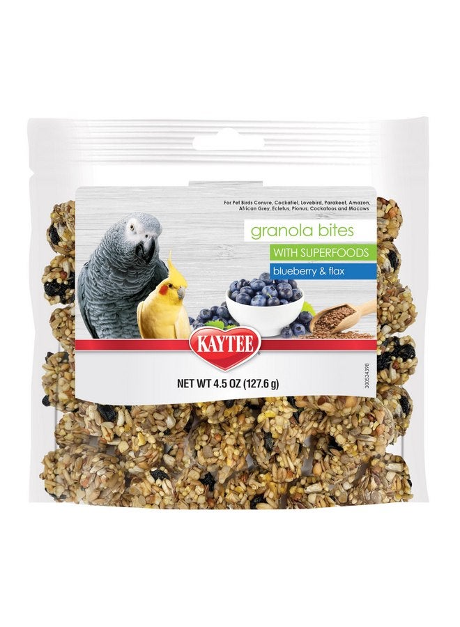Kaytee Granola Bites with Super Foods Granola Bites and Flax for Pet Birds Conure, Cockatiel, Lovebird, Parakeet, Amazon, African Grey, Ecletus, Pionus, Cockatoos and Macaws, 4.50 Ounce (Pack of 1) - Image 1