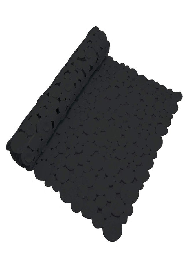 BLEQYS سجادة حمام من مادة PVC مانعة للانزلاق من BLEQYS®، مزودة بأكواب شفط (أسود، 70 سم × 38 سم) - Image 2