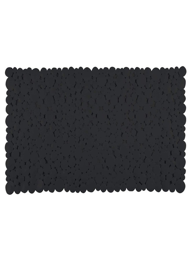BLEQYS سجادة حمام من مادة PVC مانعة للانزلاق من BLEQYS®، مزودة بأكواب شفط (أسود، 70 سم × 38 سم) - Image 1