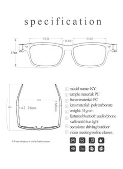 NIBEMINENT Wirelessly BT Light Blocking Smart Audio Glasses Black  - Image 2