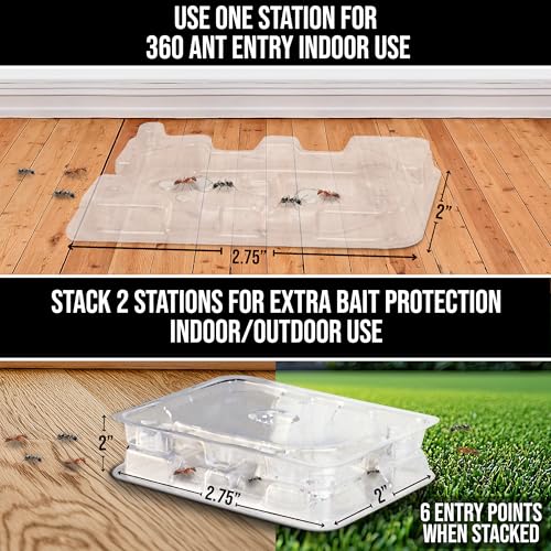 Catchmaster فخاخ النمل القابلة لإعادة الاستخدام من كاتشماستر DEFIANT (عبوة 16) - قاتل النمل السائل الفعال - الطُعم غير متضمن - قابلة للتكديس، متعددة الأسطح، بدون فوضى، محطات طُعم خفية لمكافحة الآفات - Image 3