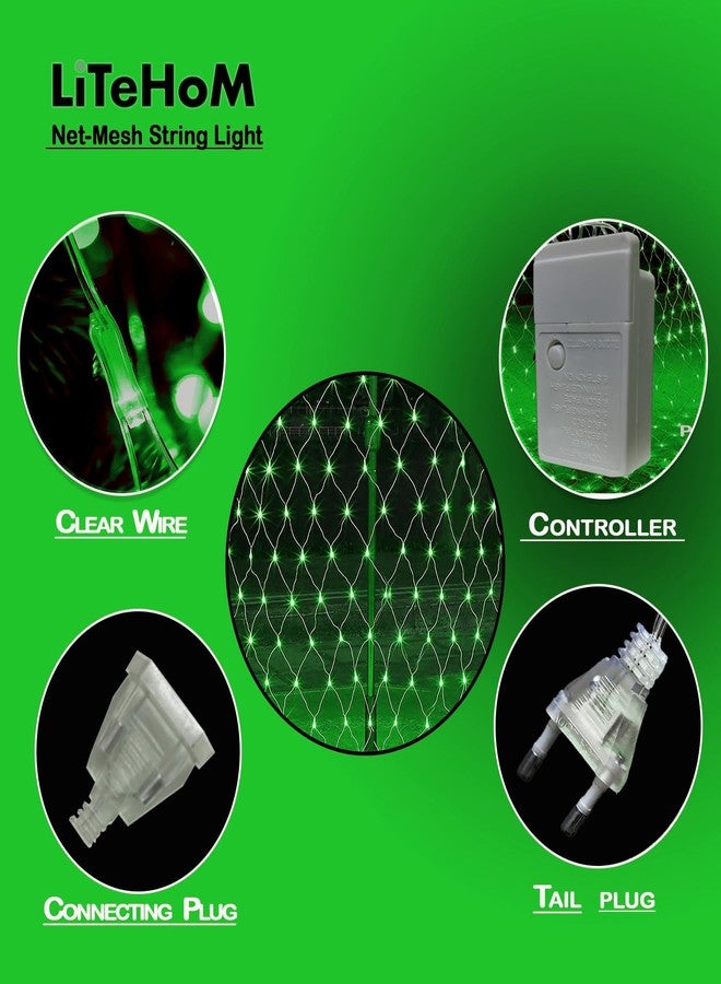 Litehom أضواء خيطية شبكية LED من لايت هوم - أضواء ديوالي LED لتزيين المنزل 6.6 قدم × 6.6 قدم 144 مصباح LED (شبكة خضراء 2 × 2) - Image 4
