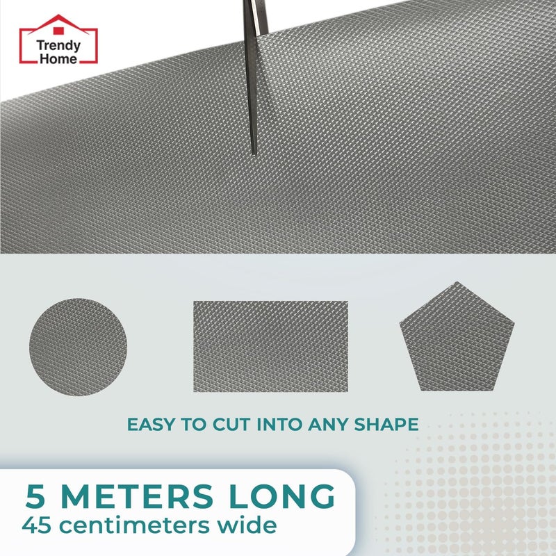 Senego Anti-Slip mat for Kitchens, Cabinet, Drawers| Super Strong EVA | Washable| Anti-Microbial | Water Resistant |Grey | 45 cm x 5 m - Image 4