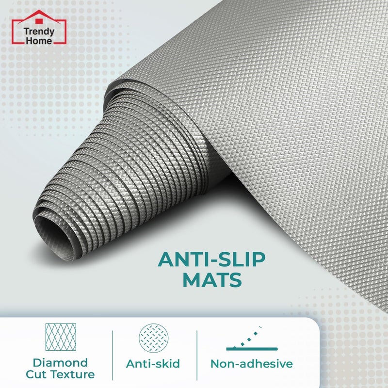 Senego Anti-Slip mat for Kitchens, Cabinet, Drawers| Super Strong EVA | Washable| Anti-Microbial | Water Resistant |Grey | 45 cm x 5 m - Image 2