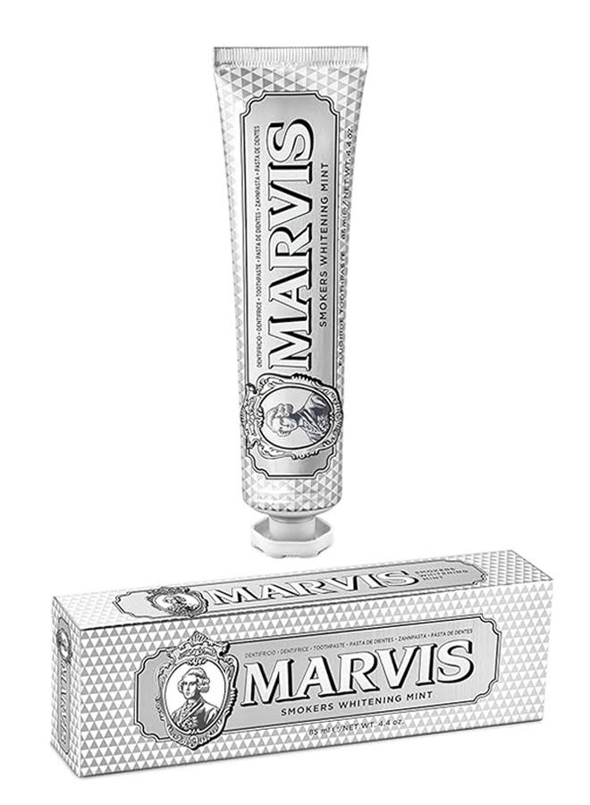 Marvis Whitening Mint Toothpaste 85ml, Promotes Natural Whitening of Teeth, Plaque Removal Toothpaste, Long Lasting Freshness - Image 1