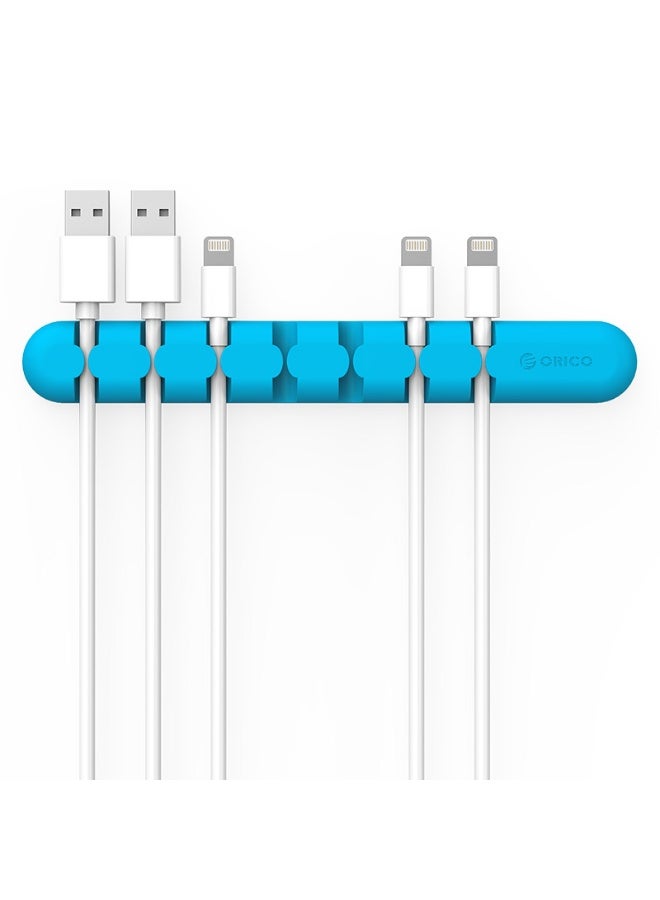 Orico 7-Piece Charging Storage Box, Desktop Accessories, Computer Desk Accessories, And Wire Organizer, Used For Cable Holders, Can Clean Messy Wires In Homes, Cars, And Offices (1-2-3-5-7 Slots), Blue - Image 4