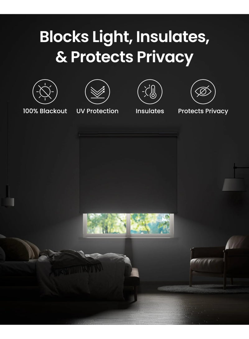 سويتش بوت SwitchBot Motorized Roller Blinds with Remote Control for Windows, Smart Roller Shade, Battery & Solar Panel(Sold Separately) Powered, Easy to Install, 100% Adjustable(L:110-140cm) - Image 2